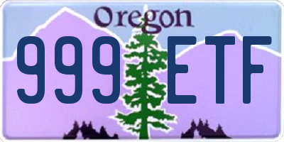 OR license plate 999ETF