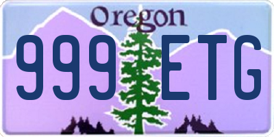 OR license plate 999ETG