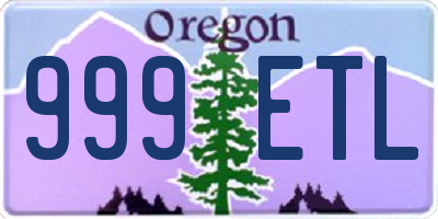 OR license plate 999ETL