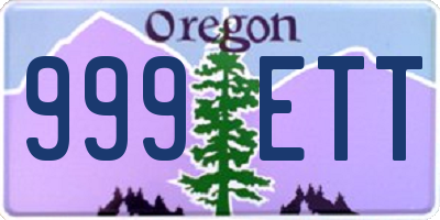 OR license plate 999ETT