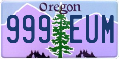 OR license plate 999EUM