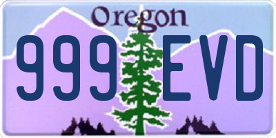 OR license plate 999EVD