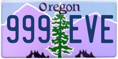 OR license plate 999EVE