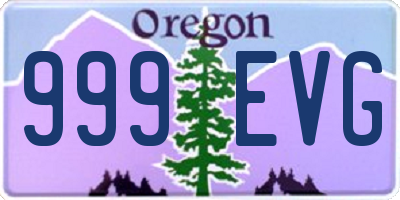 OR license plate 999EVG