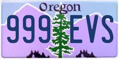 OR license plate 999EVS