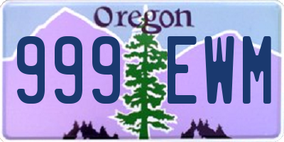 OR license plate 999EWM