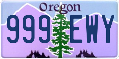 OR license plate 999EWY
