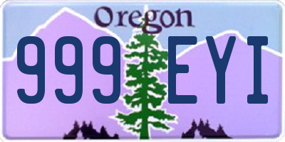 OR license plate 999EYI