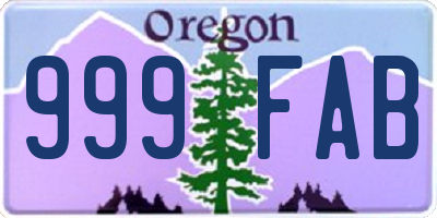 OR license plate 999FAB