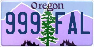 OR license plate 999FAL