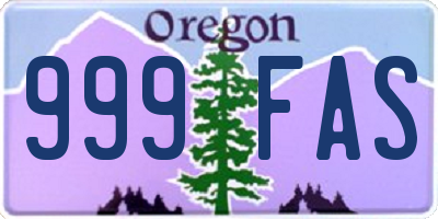 OR license plate 999FAS