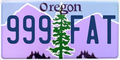 OR license plate 999FAT