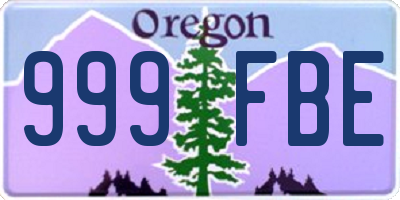 OR license plate 999FBE