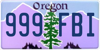 OR license plate 999FBI