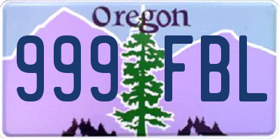 OR license plate 999FBL