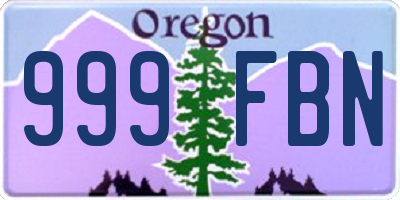 OR license plate 999FBN