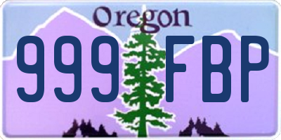 OR license plate 999FBP