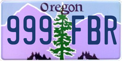 OR license plate 999FBR