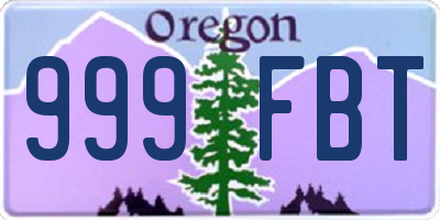 OR license plate 999FBT
