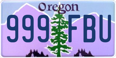 OR license plate 999FBU