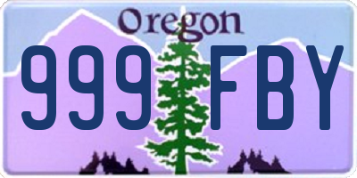 OR license plate 999FBY