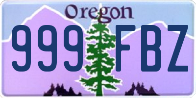 OR license plate 999FBZ