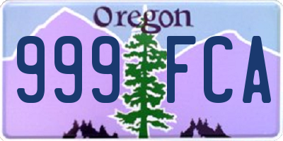 OR license plate 999FCA