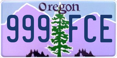 OR license plate 999FCE