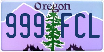 OR license plate 999FCL