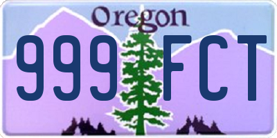 OR license plate 999FCT
