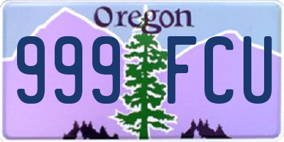 OR license plate 999FCU