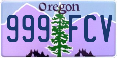 OR license plate 999FCV