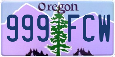 OR license plate 999FCW