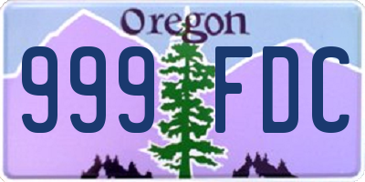 OR license plate 999FDC
