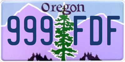 OR license plate 999FDF