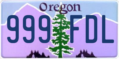 OR license plate 999FDL