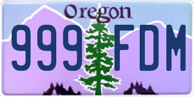 OR license plate 999FDM