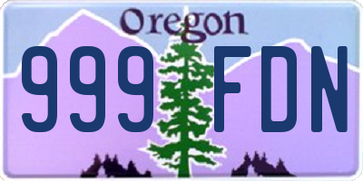 OR license plate 999FDN