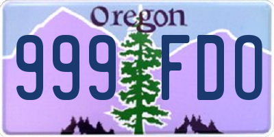 OR license plate 999FDO