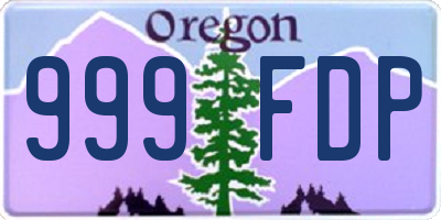 OR license plate 999FDP