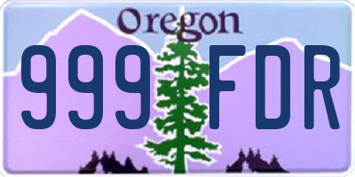 OR license plate 999FDR