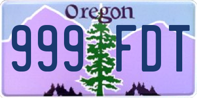 OR license plate 999FDT