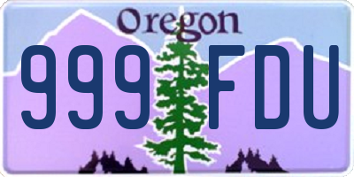 OR license plate 999FDU