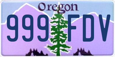 OR license plate 999FDV