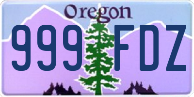 OR license plate 999FDZ