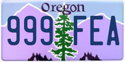 OR license plate 999FEA