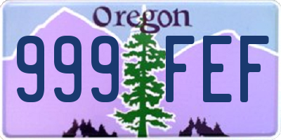 OR license plate 999FEF