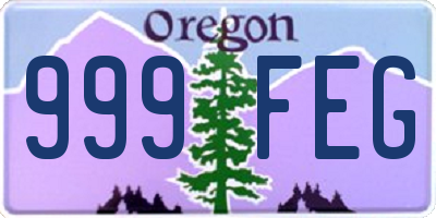 OR license plate 999FEG