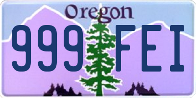 OR license plate 999FEI