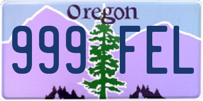 OR license plate 999FEL